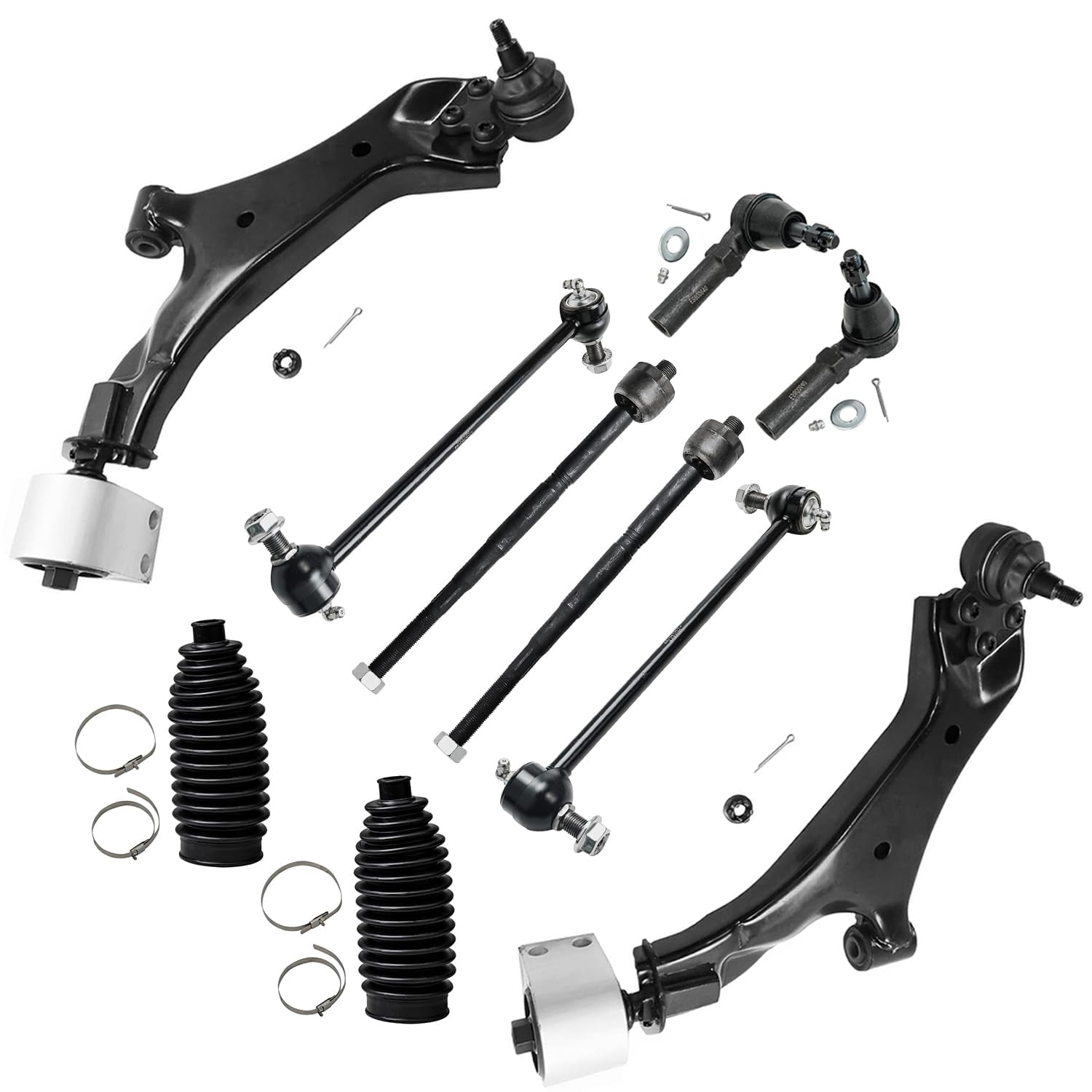 Detroit Axle Front 10pc Suspension Kit 1017 Chevy Equinox GMC Terrain, 2 Lower Control Arms 4