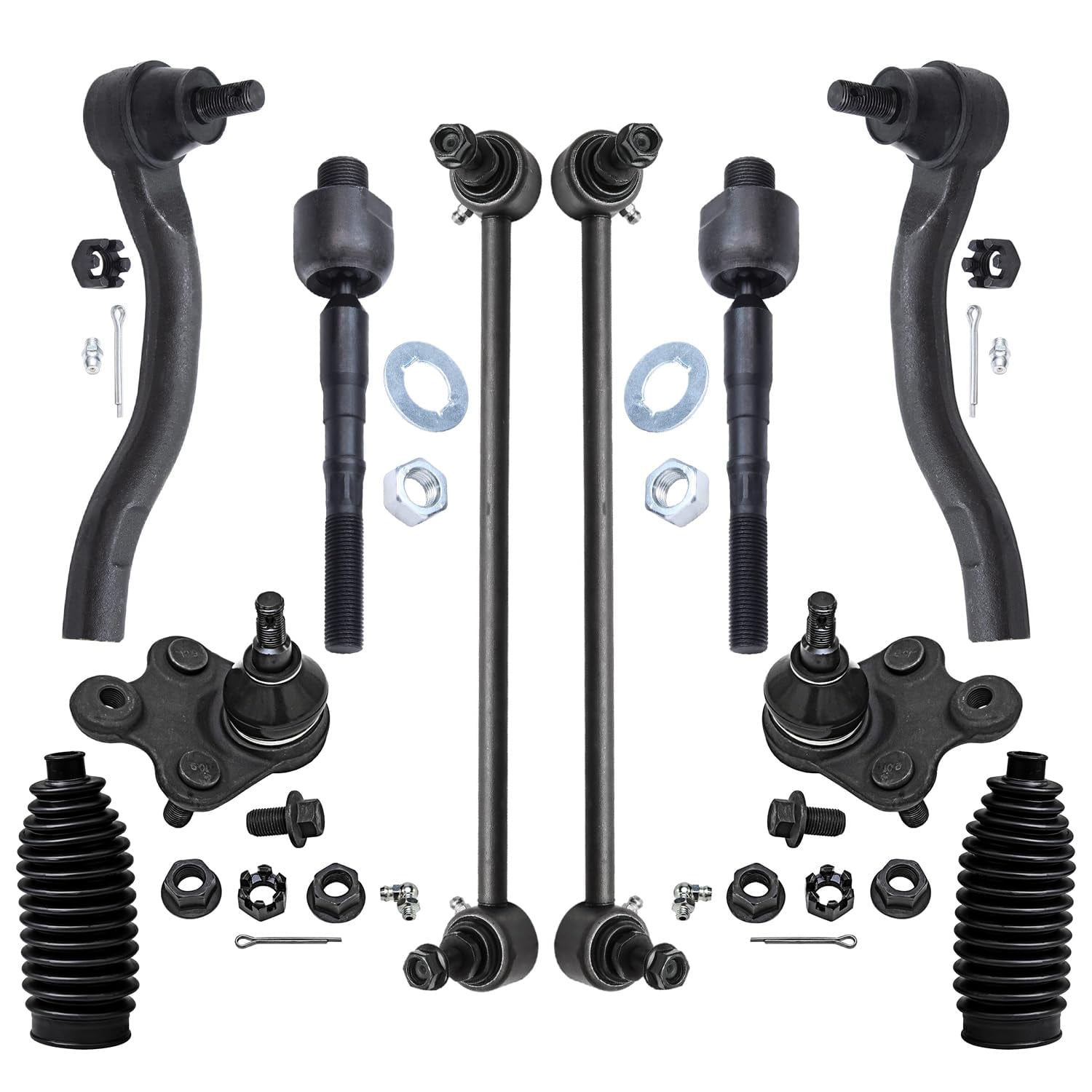 Front Lower Ball Joints + Outer Tierods For 2012-15 Honda Civic 13-15 - Foto 4