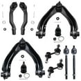 thumbnail image 1 of Detroit Axle - Front 10pc Suspension Kit for 1997-2001 Honda CR-V 1998 1999 2000, 2 Upper Control Arms, 2 Lower Ball Joints, 4 Inner and Outer Tie Rods, 2 Sway Bar Links CRV Replacement, 1 of 7