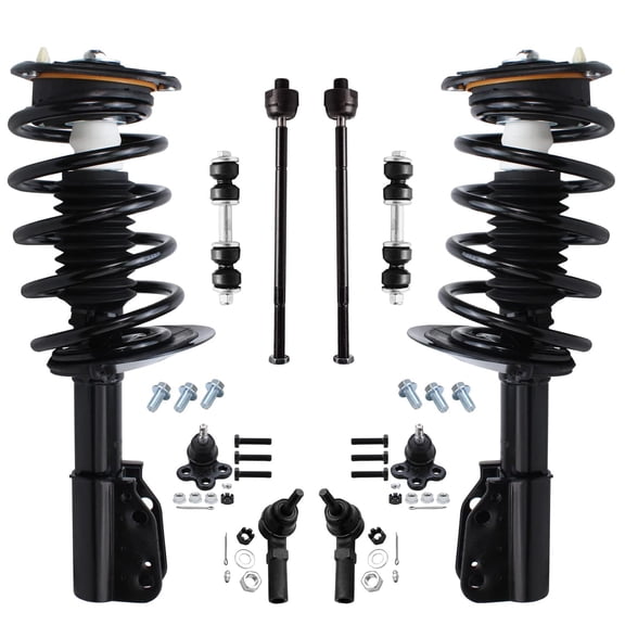 Detroit Axle - Front 10pc Suspension Kit for 98-05 Buick Park Avenue, 98-99 Riviera, Tie Rods Lower Ball Joints Sway Bars Struts w/Coil Spring