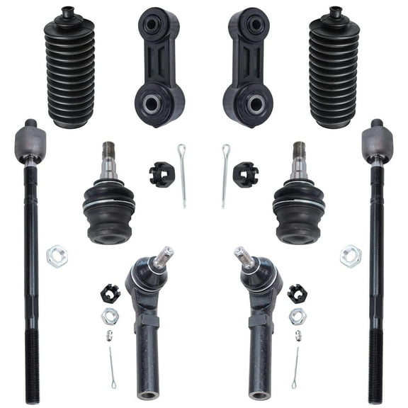 Detroit Axle - Front 10pc Suspension Kit for 2003-2006 Subaru Baja, 98-04 Legacy, 00-04 Outback, Sway Bars Tie Rods Lower Ball Joints Boots 1998 1999 2000 2001 2002 2003 2004 2005 2006 Replacement