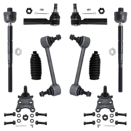 Detroit Axle - Front 10pc Suspension Kit for 2004-2005 Chevy Colorado GMC Canyon, 2006 Isuzu i-350, 4 Outer Inner Tie Rod Ends 2 Sway Bars 2 Ball Joints 2 Boots + Bellows Replacement