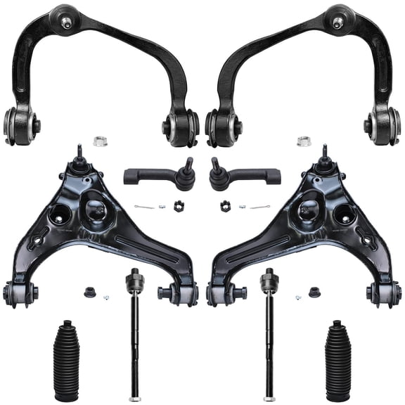 Detroit Axle - Front 10pc Suspension Kit for 2009-2013 Ford F-150 Expedition Lincoln Navigator, 4 Upper Lower Control Arms w/Ball Joints 4 Inner Outer Tie Rods 2 Boots 2010 2011 2012 Replacement