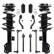 Detroit Axle - Front 10pc Suspension Kit for 2011-2016 Hyundai Elantra 2012 2013 2014 2015, 2 Ready Struts, 4 Tie Rods, 2 Sway Bar Links, 2 Boots, Replacement