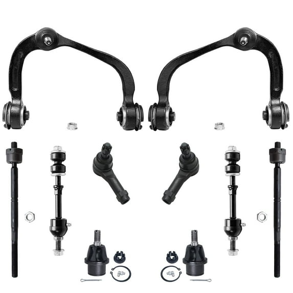 Detroit Axle - Front 10pc Suspension Kit 2WD Ford F-150 Lincoln Mark LT 2005 2006 2007 2008, 2 Upper Control Arms 2 Lower Ball Joints 4 Outer Inner Tie Rods 2 Sway Bars Replacement