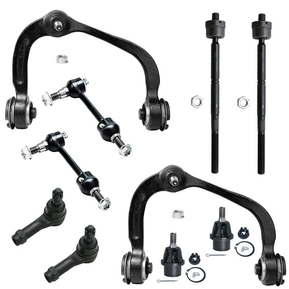 Detroit Axle - Front 10pc Suspension Kit for 4WD 2004-2005 Ford F-150, 2 Upper Control Arms 2 Lower Ball Joints 4 Outer & Inner Tie Rods 2 Sway Bars Replacement
