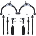thumbnail image 1 of Detroit Axle - Front 10pc Suspension Kit for 4WD 2009-2012 Dodge Ram 1500, 2009 2010 2011 2012, 2 Upper Control Arms w/Ball Joints 4 Tie Rods 2 Sway Bars 2 Boots Replacement 5 Lugs, 1 of 7