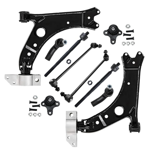 Detroit Axle - Front 10pc Suspension Kit Audi A3 Quattro VW EOS Golf GTI Jetta R32 Rabbit Replacement 2 Lower Control Arms 2 Lower Ball Joints 4 Tie Rods 2 Sway Bar Links