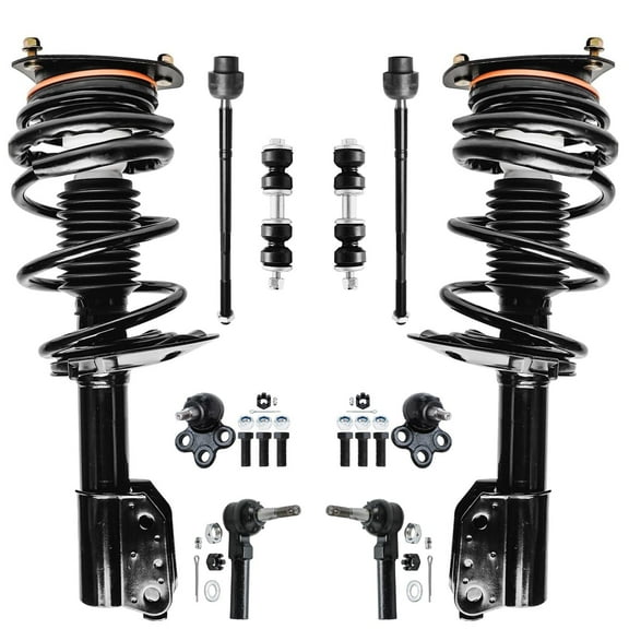 Detroit Axle - Front 10pc Suspension Kit for Buick Allure Century Regal Lacrosse Chevrolet Impala Monte Carlo, Lower Ball Joints Struts w/Coil Spring Sway Bars Tie Rods Replacement