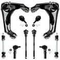 thumbnail image 1 of Detroit Axle - Front 10pc Suspension Kit for Chevy Silverado Avalanche GMC Sierra Yukon XL 1500 2500 3500 HD Hummer H2, 2 Upper Control Arms 2 Lower Ball Joints 2 Sway Bars 4 Tie Rod Ends Replacement, 1 of 7