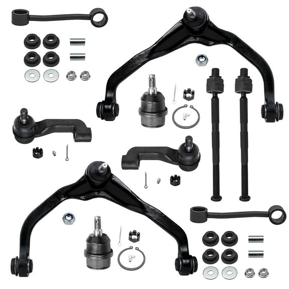 Detroit Axle - Front 10pc Suspension Kit for Dodge Nitro 2007-2011, Jeep Liberty 2008 2009 2010 2011 2012, 2 Upper Control Arms 2 Lower Ball Joints 2 Sway Bar Links 4 Inner Outer Tie Rods