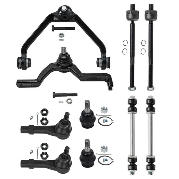 Detroit Axle - Front 10pc Suspension Kit for Ford Explorer Ranger Mercury Mountaineer Mazda B2500 B3000 B4000, 2 Upper Control Arms 2 Lower Ball Joints 2 Sway Bars 4 Outer Inner Tie Rods Replacement