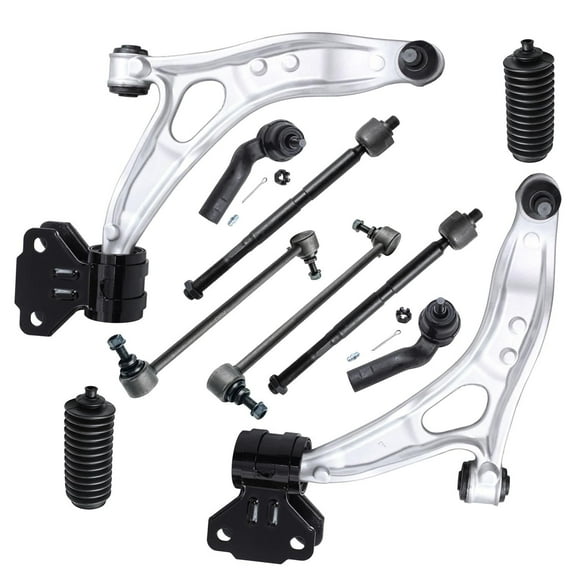 Detroit Axle - Front 10pc Suspension Kit Ford Focus C-Max 2013 20114 2015 2016 2017 2018, 2 Lower Control Arms 4 Outer and Inner Tie Rods 2 Sway Bars 2 Boots + Bellows Replacement