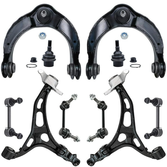Detroit Axle - Front 10pc Suspension Kit for Jeep 2011-2015 Grand Cherokee Dodge Durango 2012 2013 2014, 4 Control Arms 2 Lower Ball Joints 4 Front & Rear Sway Bars Replacement