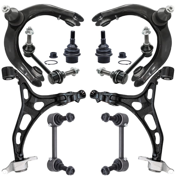 Detroit Axle - Front 10pc Suspension Kit for Jeep 2011-2015 Grand Cherokee Dodge Durango, 4 Control Arms 2 Lower Ball Joints 4 Front & Rear Sway Bars