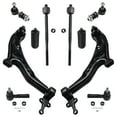 thumbnail image 1 of Detroit Axle - Front 10pc Suspension Kit for Nissan Sentra 2001 2002 2003 2004 2005 2006, 2 Lower Control Arms 4 Outer & Inner Tie Rod Ends 2 Sway Bars 2 Boots & Bellows Replacement, 1 of 7