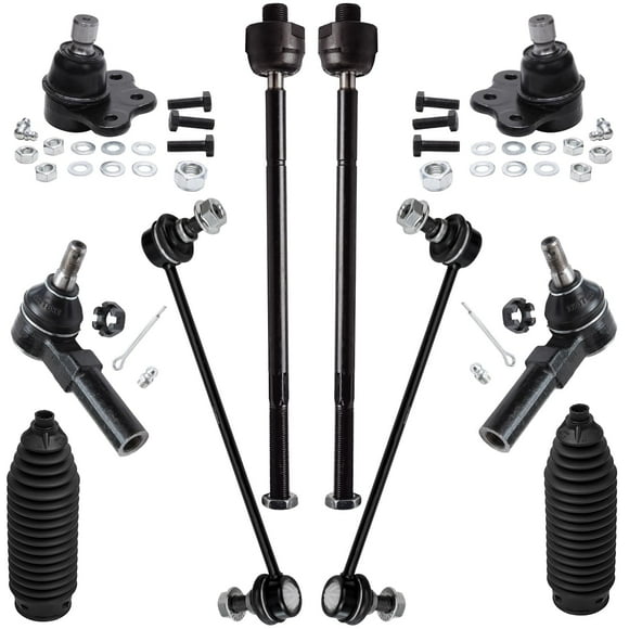 Detroit Axle - Front 10pc Suspension Kit for Saturn L100 L200 L300 LS LS1 LS2 LW1 LW2 LW200 LW300 2 Sway Bar Links 2 Lower Ball Joints 4 Inner & Outer Tie Rods 2 Boots Replacement