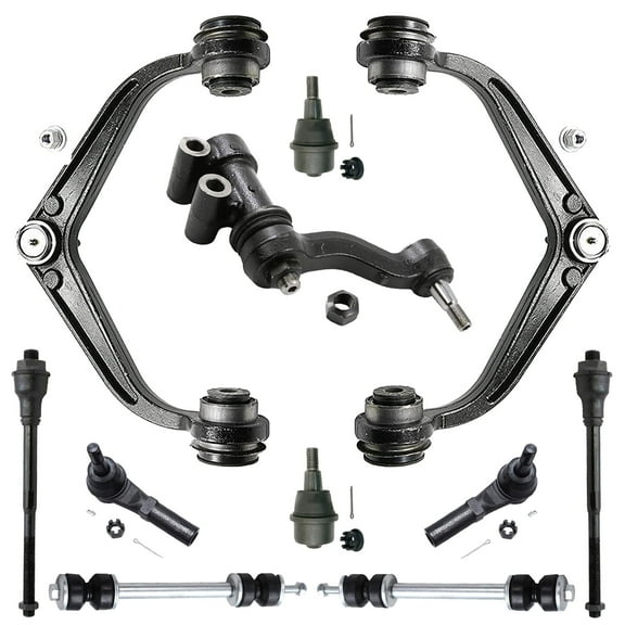 Detroit Axle - Front 11pc Suspension Kit for 2011-2019 Chevy Silverado GMC Sierra 2500HD 3500HD, 2 Upper Control Arms 2 Lower Ball Joints 2 Sway Bars 4 Outer and Inner Tie Rods 1 Idler Arm Replacement