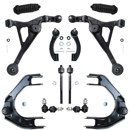 Detroit Axle - Front 12pc Control Arms Kit for Chrysler Sebring Dodge Stratus Cirrus Plymouth Breeze, 4 Upper Lower Control Arms 2 Sway Bars 4 Inner Outer Tie Rods 2 Boots Replacement