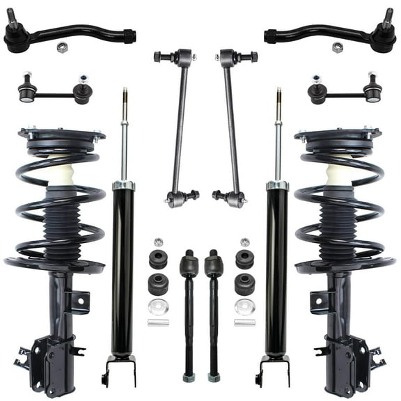 Detroit Axle - Front 12pc Struts Kit for 09-14 Nissan Maxima, 2 Struts w/Coil Spring 4 Tie Rods 2 Rear Shock Absorbers 4 Front and Rear Sway Bars 2009 2010 2011 2012 2013 2014 Replacement Suspension