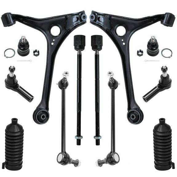 Detroit Axle - Front 12pc Suspension Kit 1998-2005 Mercury Sable Ford Taurus, 4 Lower Control Arms w/Ball Joints 2 Sway Bars 4 Outer and Inner Tie Rods 2 Boots Replacement