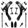 thumbnail image 1 of Detroit Axle - 12pc Front Suspension Kit for 2001-2006 Hyundai Elantra 2 Lower Control Arms w/ Ball Joints 4 Front and Rear Sway Bars 4 Tie Rods 2 Boots Replacement, 1 of 9