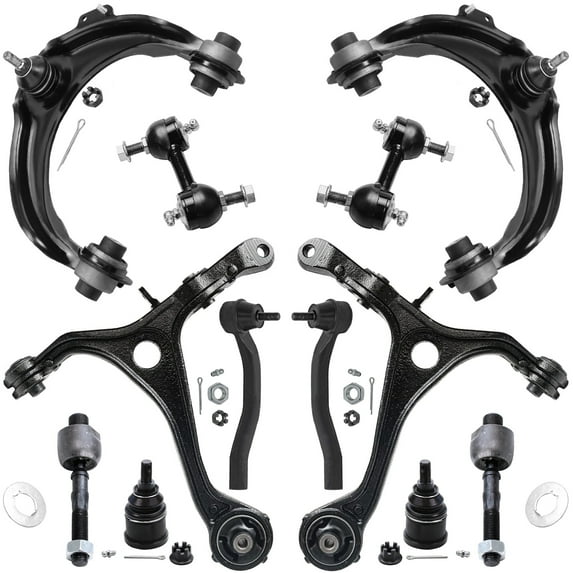 Detroit Axle - Front 12pc Suspension Kit for 2003-2007 Honda Accord, 2004-2008 Acura TSX 2005 2006, 4 Control Arms 2 Ball Joints 4 Outer Inner Tie Rods 2 Sway Bars Replacement