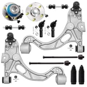 Detroit Axle - Front 12pc Suspension Kit for Buick LeSabre Park Avenue Riviera Cadillac Deville Seville, 2 Wheel Bearing Hubs 2 Control Arms 4 Tie Rods 2 Sway Bars 2 Boots Replacement