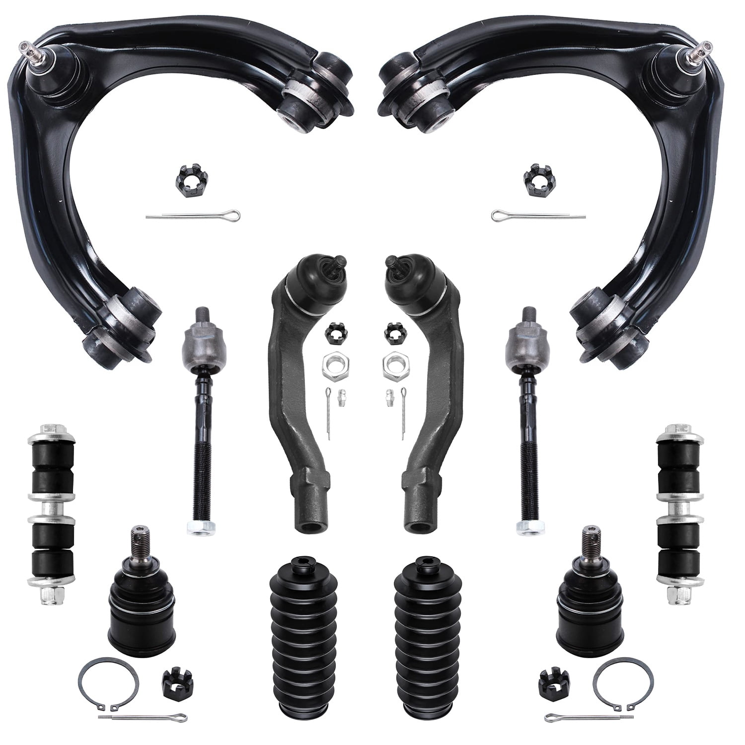 Detroit Axle - Front 12pc Suspension Kit for Honda Civic 1996 1997 1998 1999 2000, 2 Upper Control Arms 2 Lower Ball Joints 4 Outer Inner Tie Rods 2 Sway Bars 2 Boots Bellows Replacement
