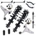 thumbnail image 1 of Detroit Axle - Front 14pc Suspension Kit for 2001-2007 Volvo S60 V70, 2 Struts w/Coil Springs 2 Ball Joints 2 Control Arms 4 Tie Rods 2 Sway Bars 2 Boots 2002 2003 2004 2005 2006 Replacement, 1 of 7