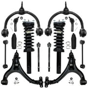 Detroit Axle - Front 14pc Suspension Kit 2005-2010 Jeep Grand Cherokee Commander, 2 Struts 4 Lower and Upper Control Arms w/Ball Joints 4 Tie Rods 2 Sway Bars 2 Boots 2006 2007 2008 2009 Replacement