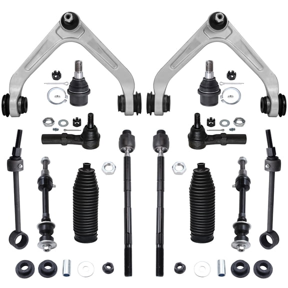 Detroit Axle - RWD Front End 14pc Suspension Kit for Dodge Ram 1500 2500 3500, 2 Upper Control Arms 2 Lower Ball Joints 4 Front & Rear Sway Bars 4 Outer & Inner Tie Rods 2 Boots Replacement