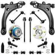 Detroit Axle - Front 14pc Suspension Kit for Chevy Impala Pontiac Grand Prix Buick LaCrosse Regal Century 2 Wheel Bearings Hubs 2 Lower Control Arms 4 Tie Rods 2 Boots Replacement 4 Rear Sway Bars