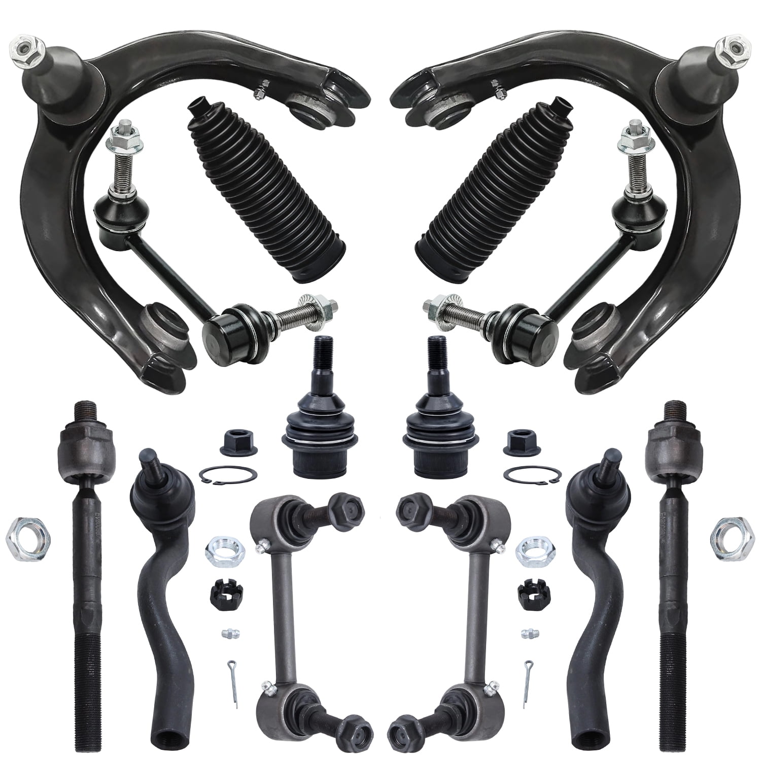 Detroit Axle - Front 14pc Suspension Kit for Jeep 2011-2015 Grand Cherokee 2011-2015 Dodge Durango, 2 Upper Control Arms 2 Lower Ball Joints 4 Sway Bars 4 Tie Rods Outer & Inner 2 Boots