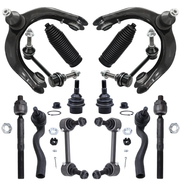 Detroit Axle - Front 14pc Suspension Kit for Jeep 2011-2015 Grand Cherokee 2011-2015 Dodge Durango, 2 Upper Control Arms 2 Lower Ball Joints 4 Sway Bars 4 Tie Rods Outer & Inner 2 Boots