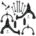 thumbnail image 1 of Detroit Axle - Front 14pc Suspension Kit for Jeep Commander Grand Cherokee 2005 2006 2007 2008 2009 2010, 4 Upper and Lower Control Arms 4 Tie Rods 2 Front & Rear Sway Bars 2 Boots Replacement, 1 of 9