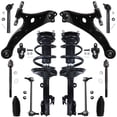 thumbnail image 1 of Detroit Axle - Front 14pc Suspension Kit for 2004 2005 2006 2007 Toyota Highlander, 2 Struts 2 Lower Control Arms 2 Lower Ball Joints 4 Tie Rods 2 Sway Bars 2 Boots & Bellows, 1 of 7
