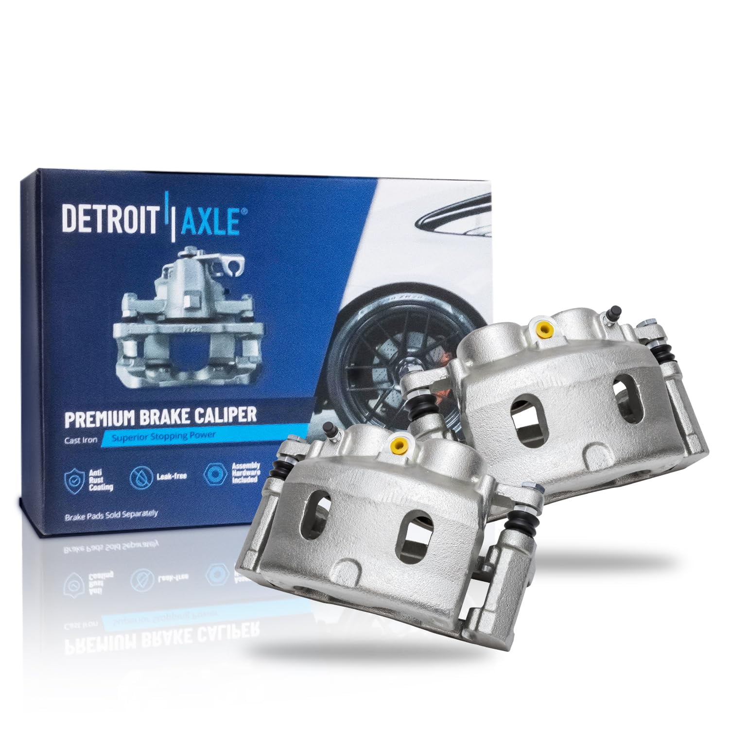 Detroit Axle - Front 2pc Brake Calipers for Chevy Silverado GMC Sierra Suburban Yukon XL 1500 Tahoe Avalanche Cadillac Escalade ESV EXT, Disc Brake Calipers Replacement