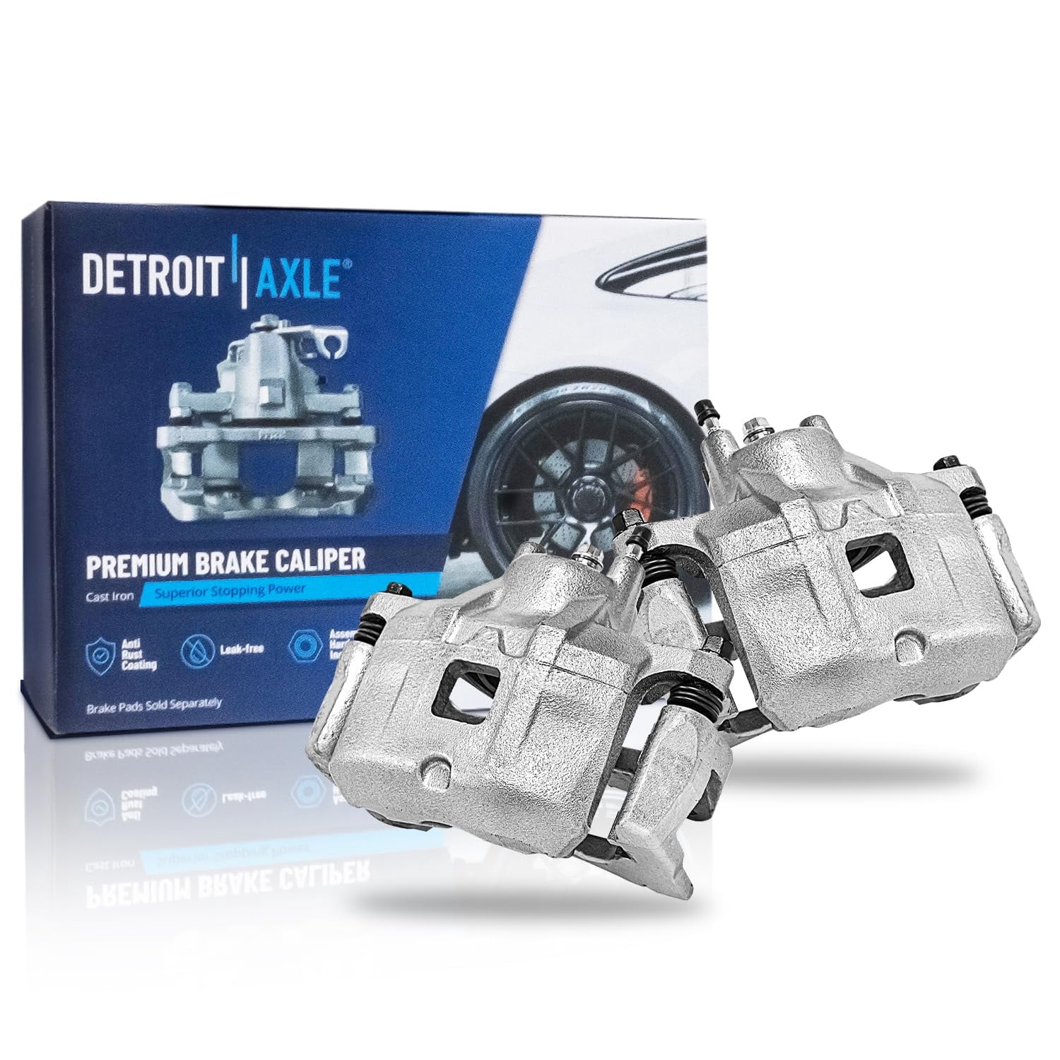 Detroit Axle - Front 2pc Brake Calipers for Chrysler 200 Cirrus Sebring Dodge Avenger Caliber Compass Jeep Patriot, 2 Disc Brake Calipers w/Brackets
