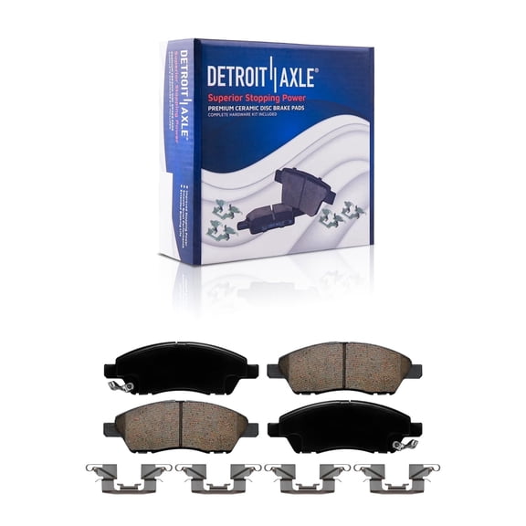Detroit Axle - Front Brake Pads for 2015-2017 Nissan Micra 2012-2019 Versa 2014-2019 Versa Note, Ceramic Brake Pads w/ Hardware Replacement