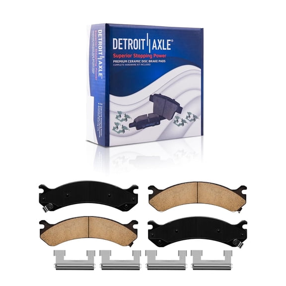 Detroit Axle - Front Ceramic Brake Pads for Chevy Express Silverado GMC Savana Sierra 2500 3500 HD Cadillac DTS Hummer H2