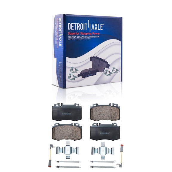 Detroit Axle - Front 2pc Brake Pads for Mercedes-Benz CL55 AMG CLK55 C350 CL500 CLK550 CLS500 E350 E500 E550 S600 SL600 SLK350, 2 Ceramic Brake Pads w/ Hardware Replacement