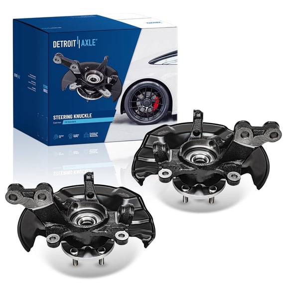 Detroit Axle - 2pc Front Steering Knuckles for 09-13 Toyota Corolla Matrix, 2 Steering Knuckles & Wheel Bearing Hubs Assembly 2009 2010 2011 2012 2013 Replacement