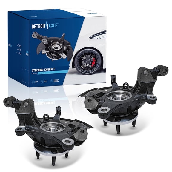 Detroit Axle - Front 2pc Steering Knuckles for 2007-2010 Ford Edge, 2 Steering Knuckles & Wheel Hub Bearings 2007 2008 2009 2010 Replacement