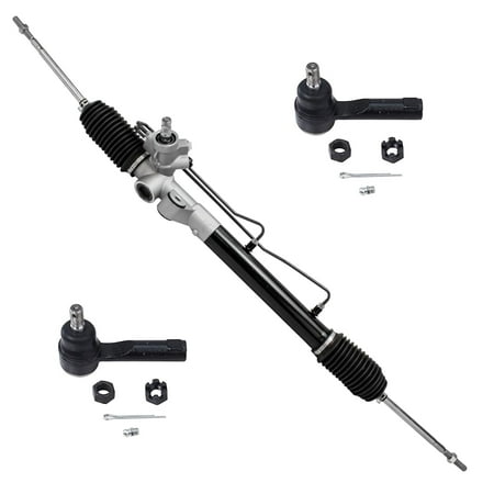 Detroit Axle - Front 3pc Rack and Pinion Kit for 00-06 Nissan Sentra, 1 Power Steering Rack and Pinion 2 Outer Tie Rod Ends 2000 2001 2002 2003 2004 2005 2006 Replacement