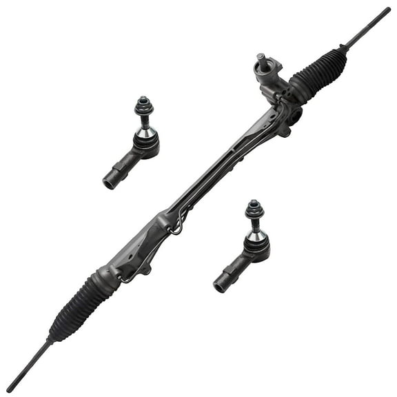 Detroit Axle - Front 3pc Rack and Pinion Kit for 05-07 Ford Five Hundred Freestyle Mercury Montego, 1 Power Steering Rack and Pinion 2 Outer Tie Rod Ends 2005 2006 2007 Replacement
