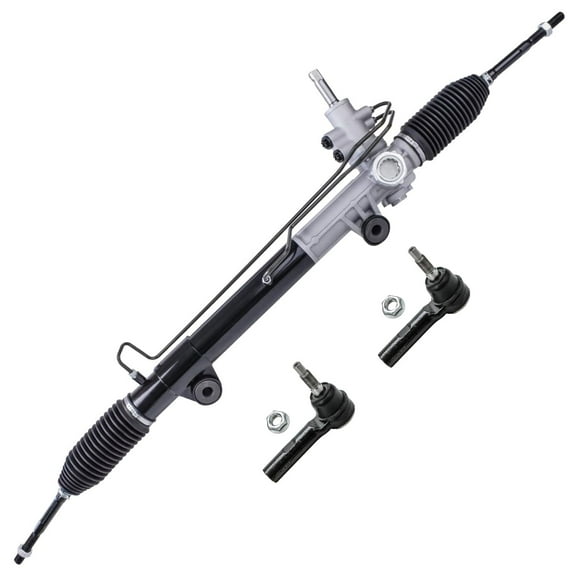 Detroit Axle - Front 3pc Rack & Pinion Kit for 05-10 Dodge Dakota, 06-09 Mitsubishi Raider, 1 Power Steering Rack and Pinion 2 Outer Tie Rods 2005 2006 2007 2008 2009 2010 Replacement