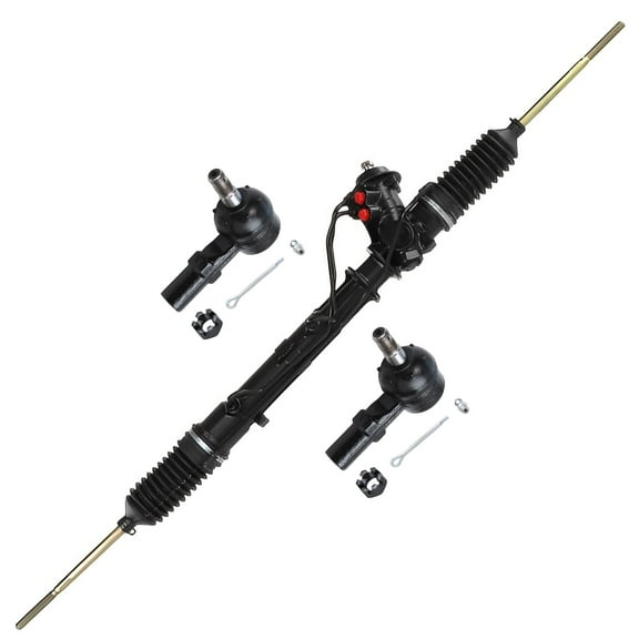 Detroit Axle - Front 3pc Rack and Pinion Kit for 1991-2003 Ford Escort, 1991-1999 Mercury Tracer, 1 Hydraulic Power Steering Rack & Pinion 2 Tie Rods Replacement