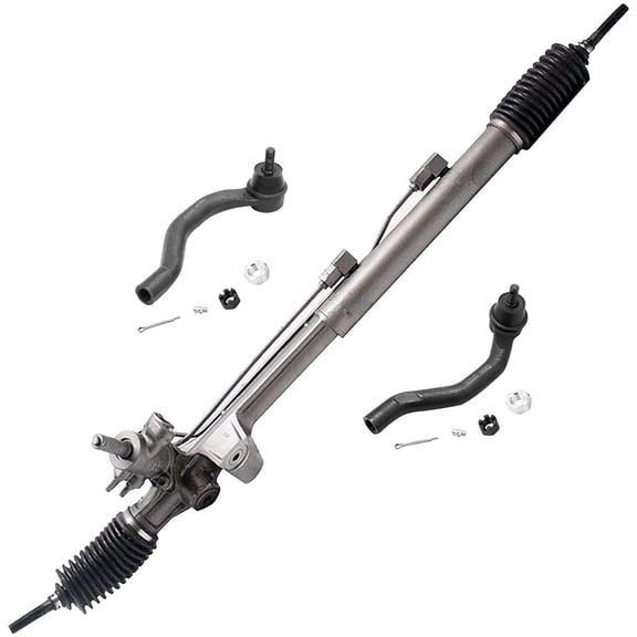 Detroit Axle - Front 3pc Rack and Pinion Kit for 2003-2007 Honda Accord, 1 Power Steering Rack and Pinion Assembly 2 Outer Tie Rods 2004 2005 2006 Replacement