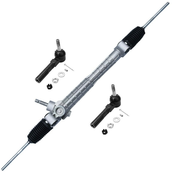Detroit Axle - Front 3pc Rack and Pinion Kit for Chevy Malibu Oldsmobile Alero Cutlass Pontiac Grand Am, 1 Complete Power Steering Rack and Pinion 2 Outer Tie Rod Ends Replacement